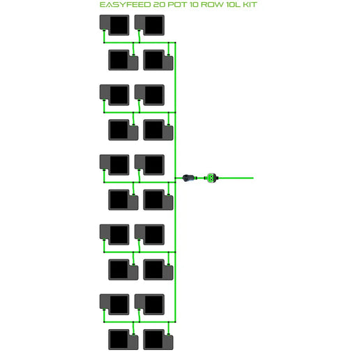 Alien Hydroponics EasyFeed 20 Pot 10 Row Kit