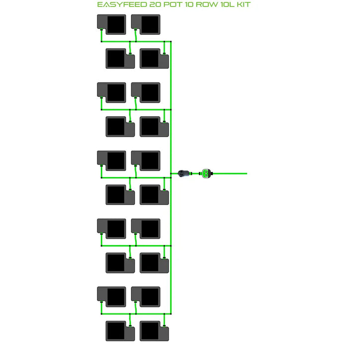 Alien Hydroponics EasyFeed 20 Pot 10 Row Kit