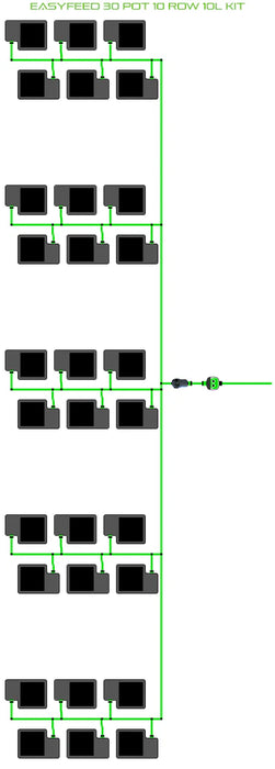 Alien Hydroponics EasyFeed 30 Pot 10 Row Kit