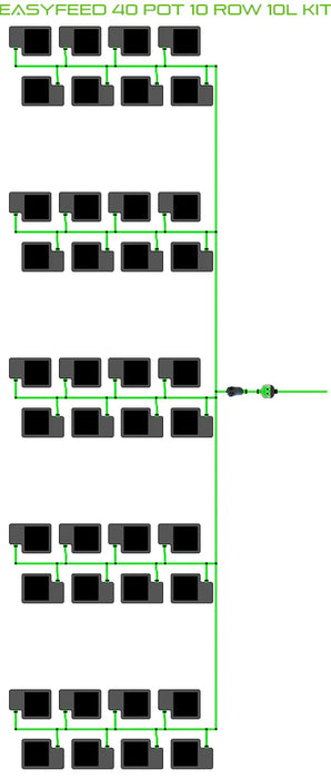 Alien Hydroponics EasyFeed 40 Pot 10 Row Kit