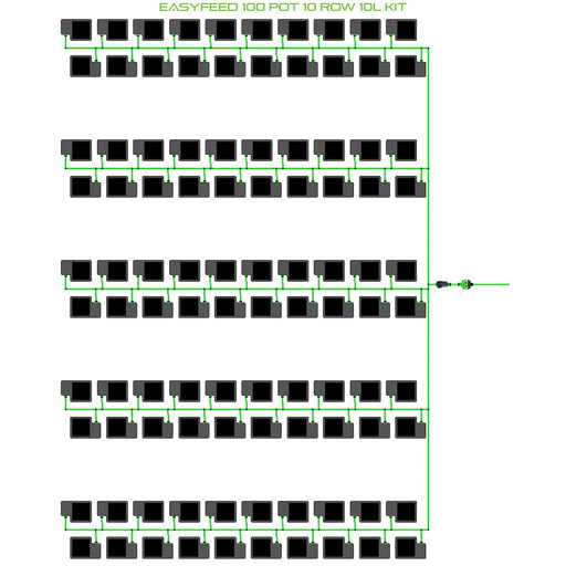 Alien Hydroponics EasyFeed 100 Pot 10 Row Kit