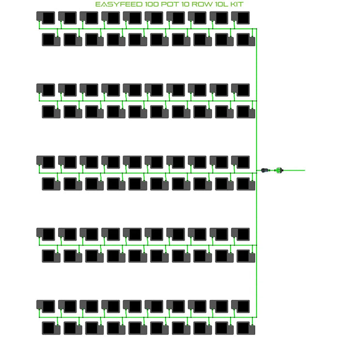 Alien Hydroponics EasyFeed 100 Pot 10 Row Kit