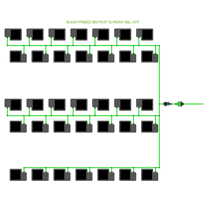 Alien Hydroponics EasyFeed 35 Pot 5 Row Kit