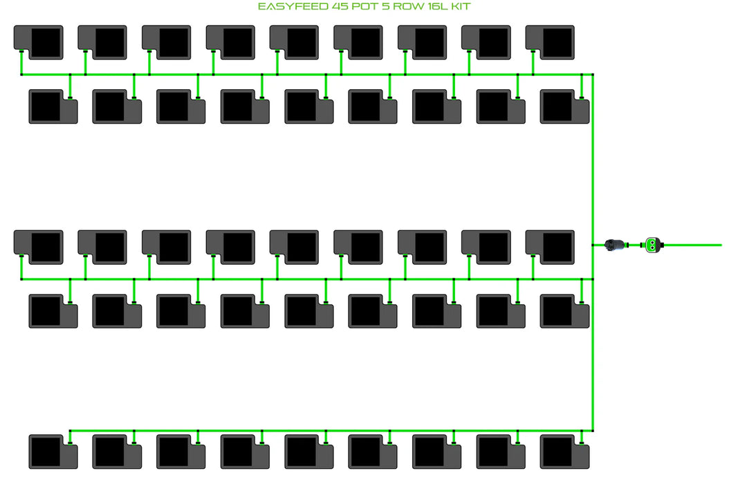 Alien Hydroponics EasyFeed 45 Pot 5 Row Kit