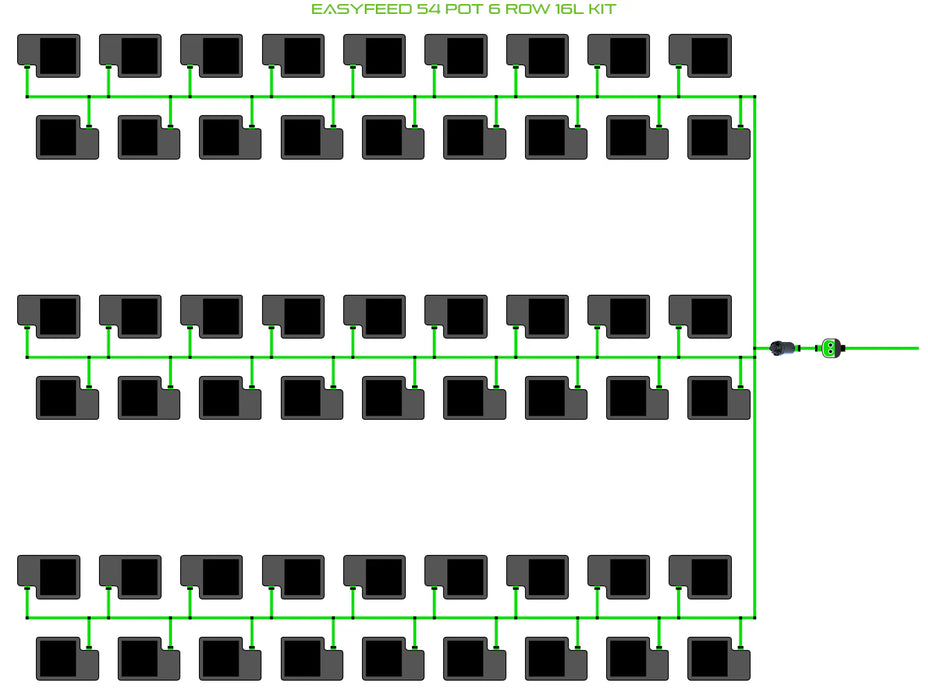 Alien Hydroponics EasyFeed 54 Pot 6 Row Kit