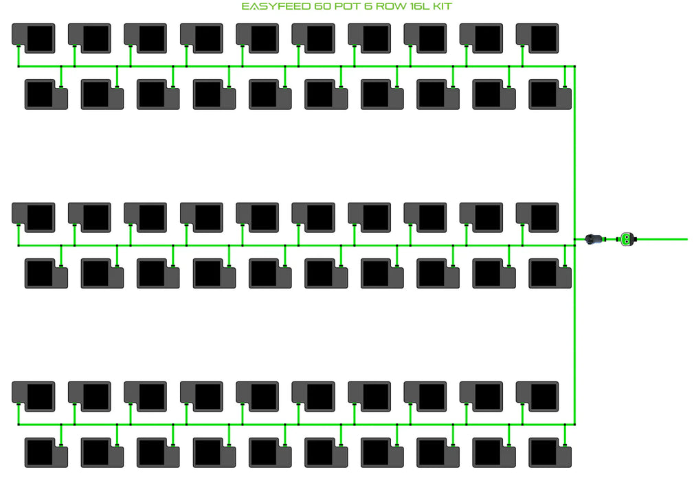 Alien Hydroponics EasyFeed 60 Pot 6 Row Kit