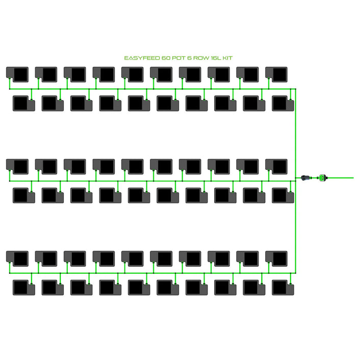 Alien Hydroponics EasyFeed 60 Pot 6 Row Kit