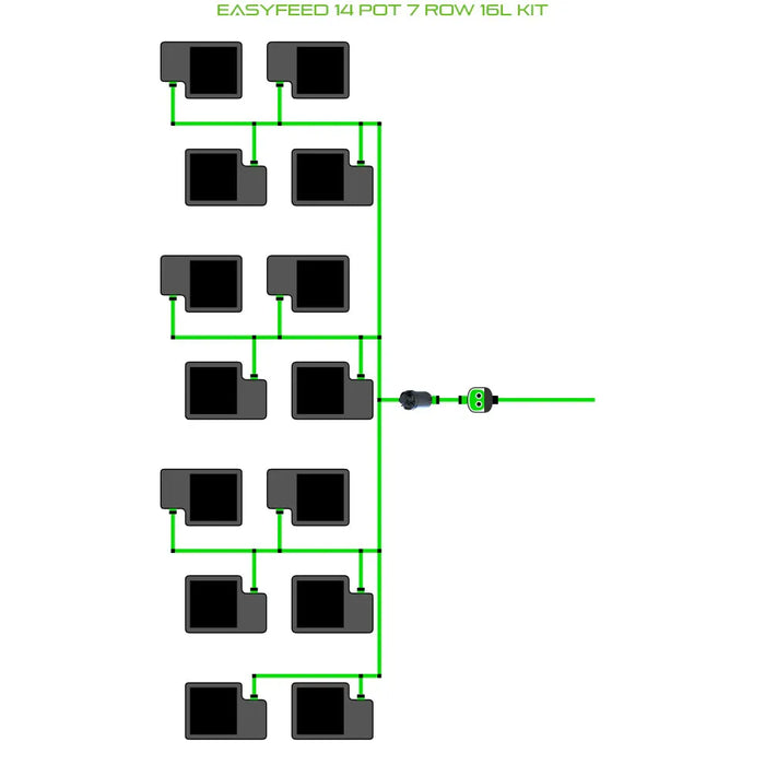 Alien Hydroponics EasyFeed 14 Pot 7 Row Kit