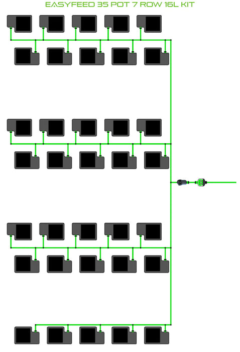 Alien Hydroponics EasyFeed 35 Pot 7 Row Kit