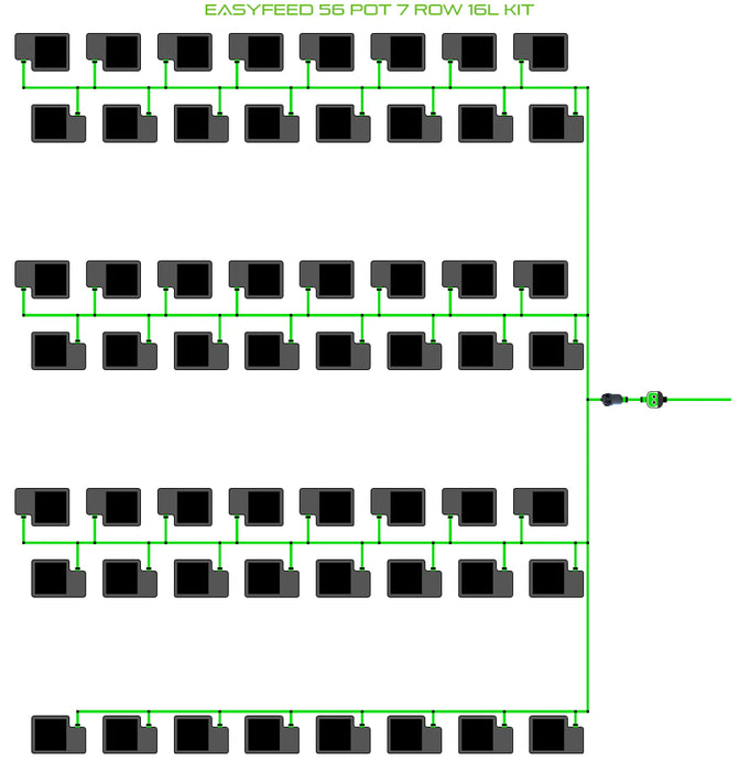 Alien Hydroponics EasyFeed 56 Pot 7 Row Kit