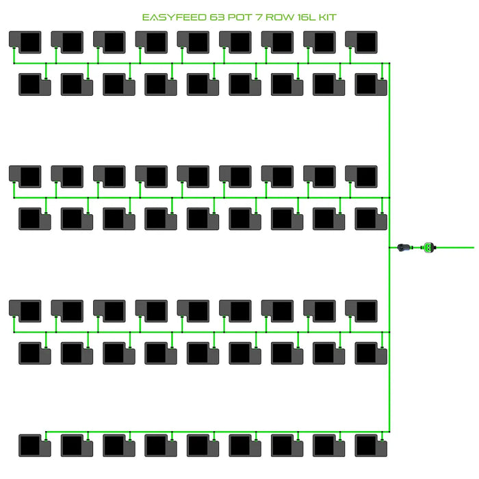 Alien Hydroponics EasyFeed 63 Pot 7 Row Kit