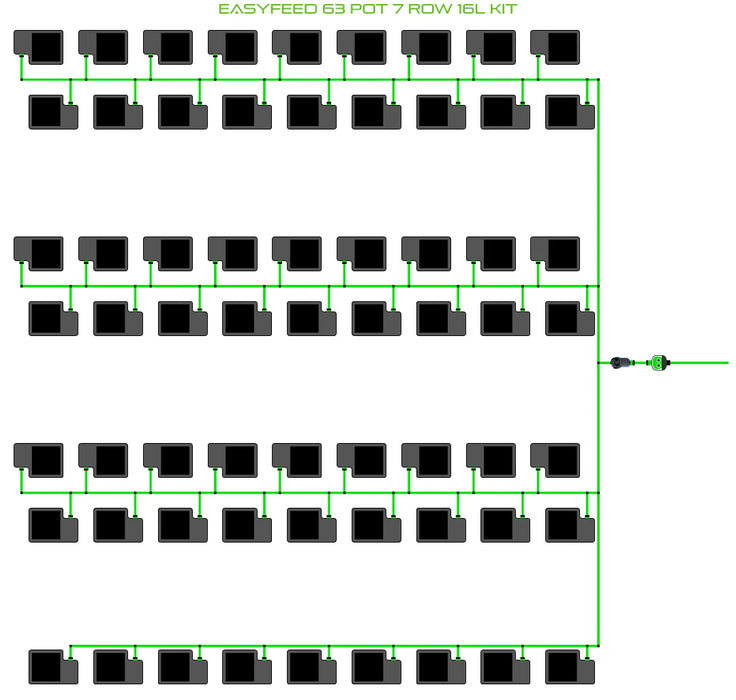 Alien Hydroponics EasyFeed 63 Pot 7 Row Kit