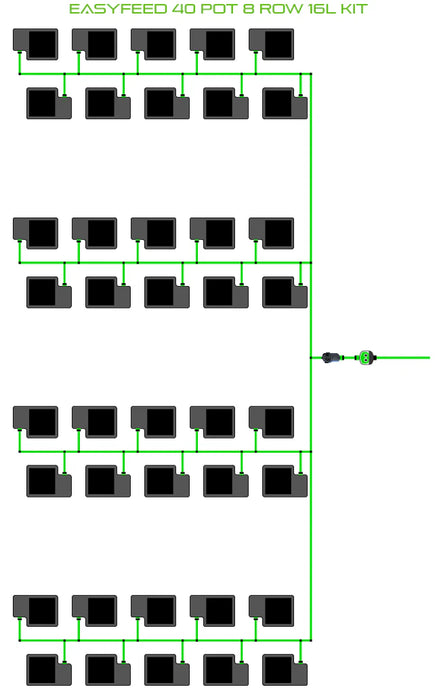 Alien Hydroponics EasyFeed 40 Pot 8 Row Kit