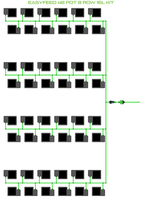 Alien Hydroponics EasyFeed 48 Pot 8 Row Kit