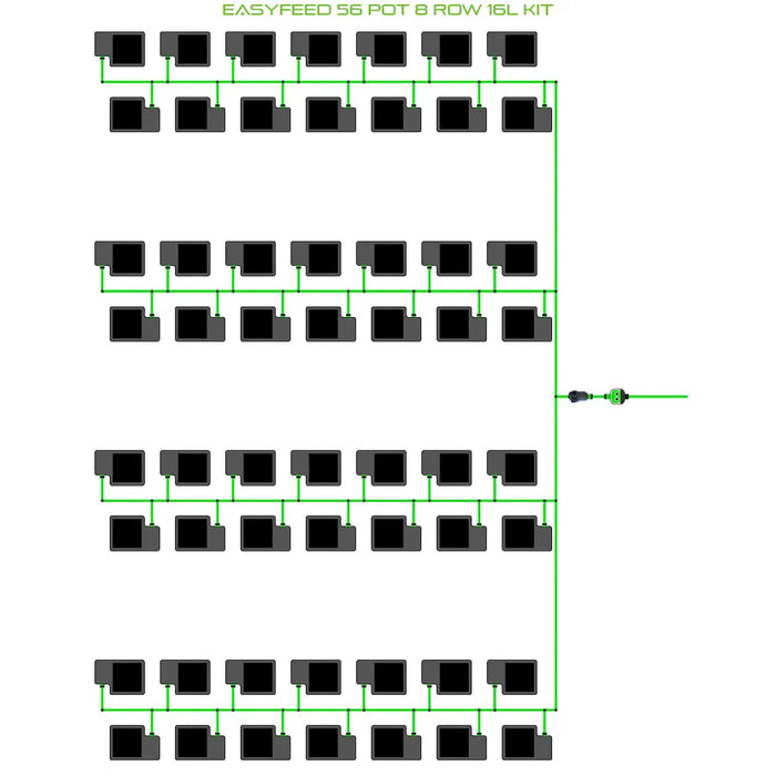 Alien Hydroponics EasyFeed 56 Pot 8 Row Kit