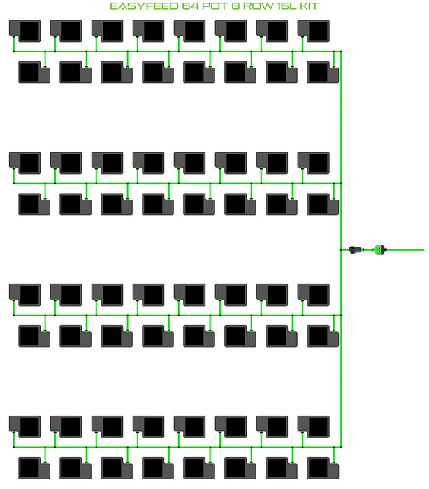 Alien Hydroponics EasyFeed 64 Pot 8 Row Kit