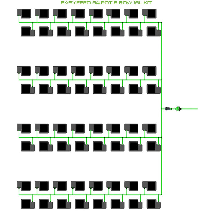 Alien Hydroponics EasyFeed 64 Pot 8 Row Kit