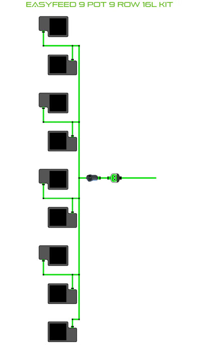 Alien Hydroponics EasyFeed 9 Pot 9 Row Kit