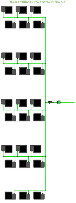 Alien Hydroponics EasyFeed 27 Pot 9 Row Kit