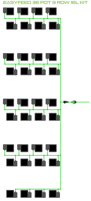 Alien Hydroponics EasyFeed 36 Pot 9 Row Kit