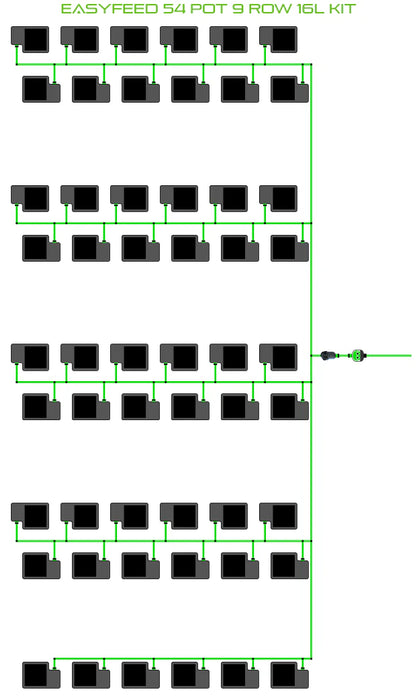 Alien Hydroponics EasyFeed 54 Pot 9 Row Kit