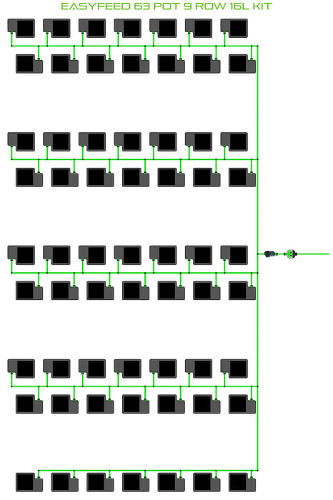 Alien Hydroponics EasyFeed 63 Pot 9 Row Kit