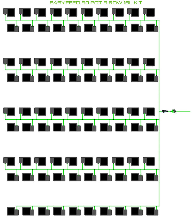 Alien Hydroponics EasyFeed 90 Pot 9 Row Kit