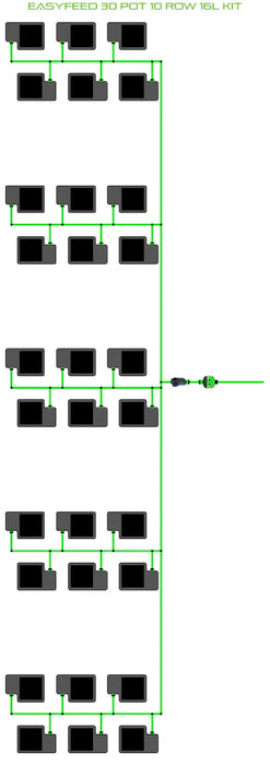Alien Hydroponics EasyFeed 30 Pot 10 Row Kit