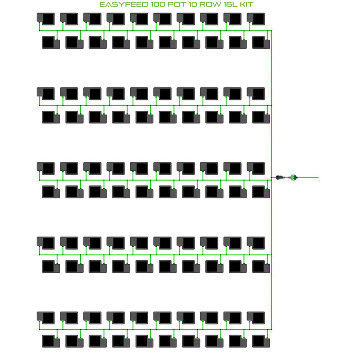 Alien Hydroponics EasyFeed 100 Pot 10 Row Kit