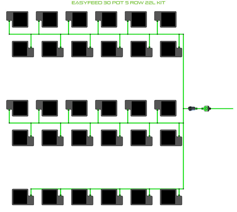 Alien Hydroponics EasyFeed 30 Pot 5 Row Kit