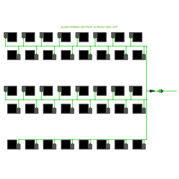 Alien Hydroponics EasyFeed 40 Pot 5 Row Kit