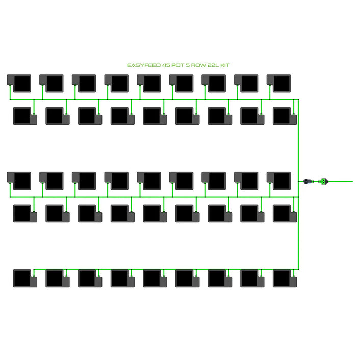 Alien Hydroponics EasyFeed 45 Pot 5 Row Kit