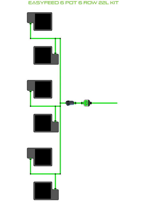 Alien Hydroponics EasyFeed 6 Pot 6 Row Kit