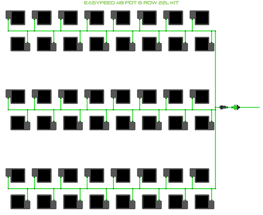 Alien Hydroponics EasyFeed 48 Pot 6 Row Kit