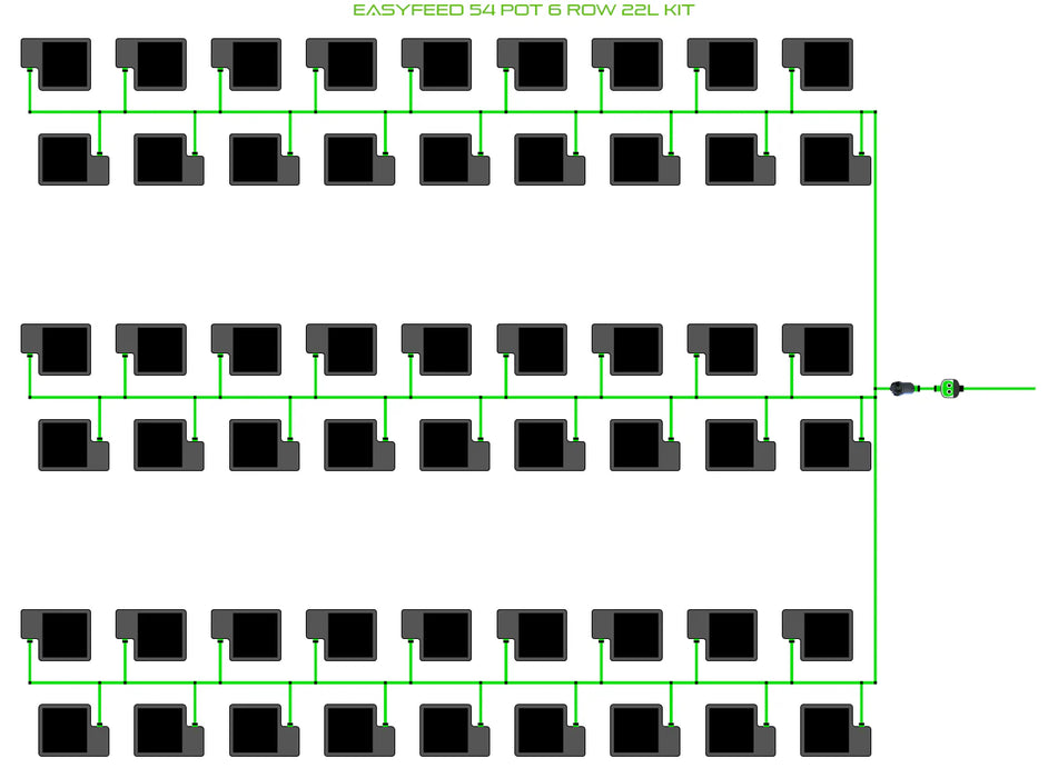 Alien Hydroponics EasyFeed 54 Pot 6 Row Kit