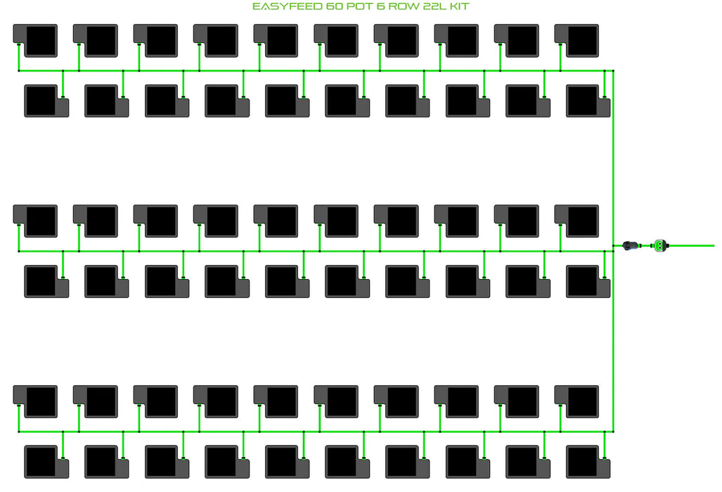 Alien Hydroponics EasyFeed 60 Pot 6 Row Kit