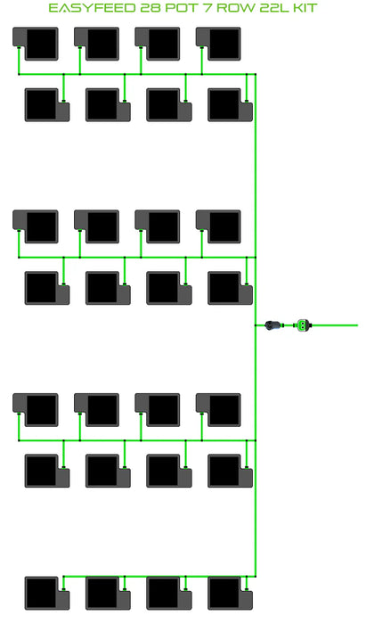 Alien Hydroponics EasyFeed 28 Pot 7 Row Kit