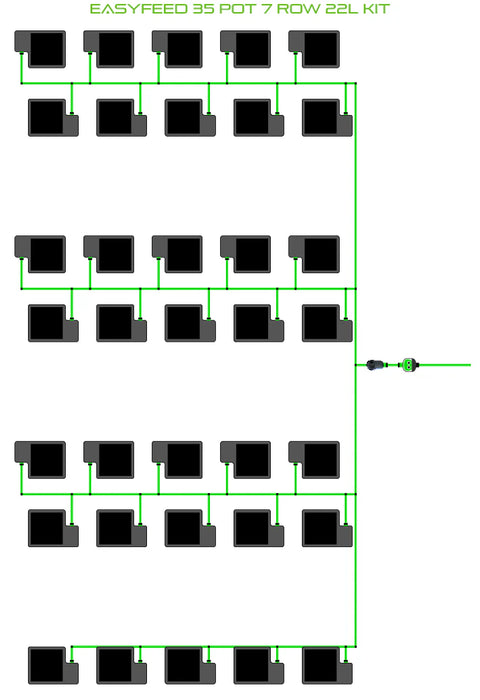Alien Hydroponics EasyFeed 35 Pot 7 Row Kit