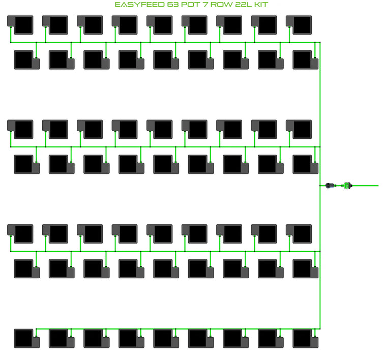 Alien Hydroponics EasyFeed 63 Pot 7 Row Kit