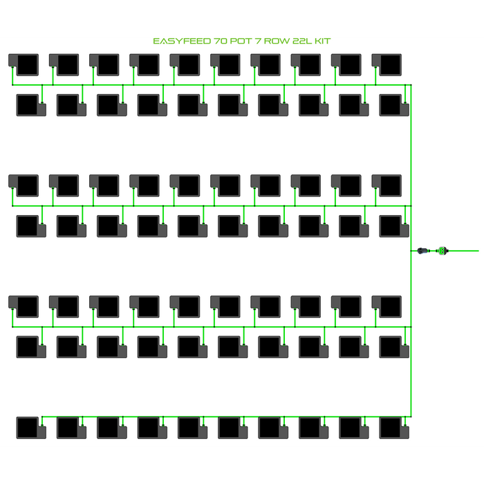 Alien Hydroponics EasyFeed 70 Pot 7 Row Kit