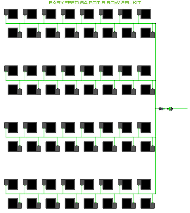 Alien Hydroponics EasyFeed 64 Pot 8 Row Kit