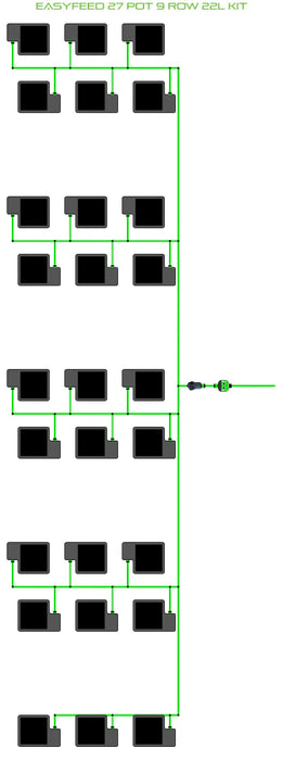 Alien Hydroponics EasyFeed 27 Pot 9 Row Kit