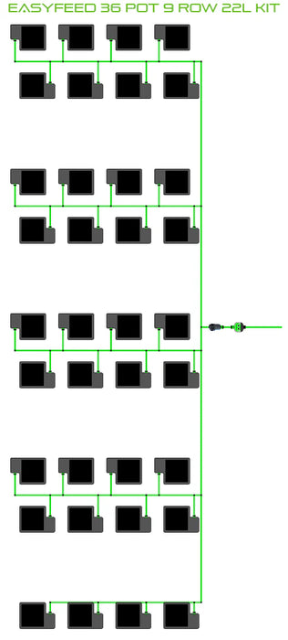 Alien Hydroponics EasyFeed 36 Pot 9 Row Kit