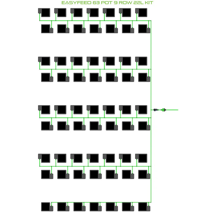 Alien Hydroponics EasyFeed 63 Pot 9 Row Kit
