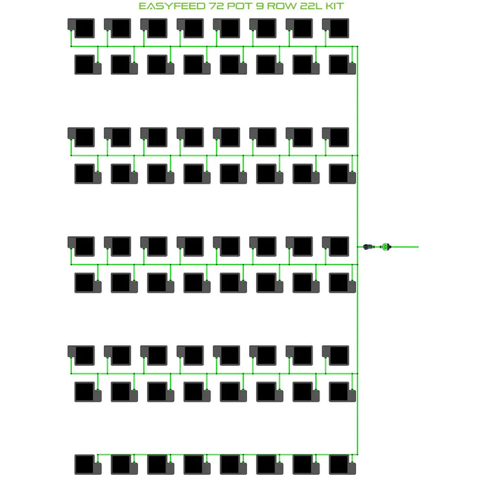 Alien Hydroponics EasyFeed 72 Pot 9 Row Kit