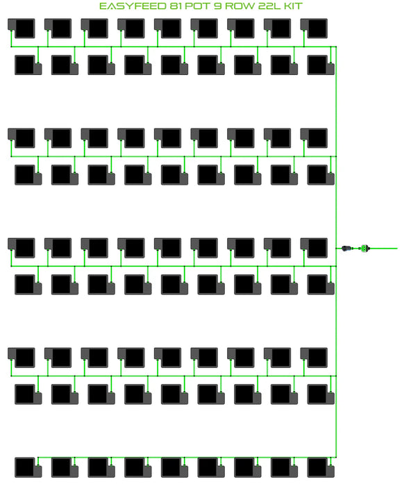 Alien Hydroponics EasyFeed 81 Pot 9 Row Kit