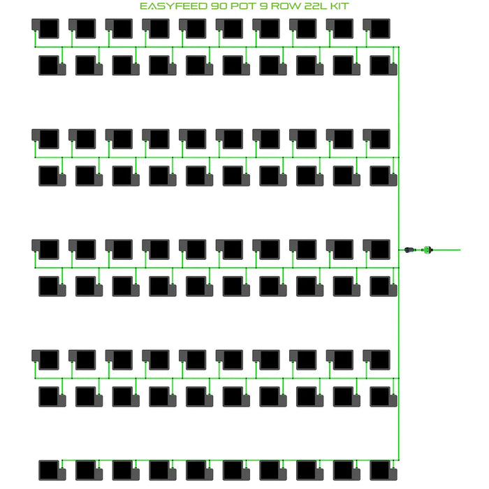 Alien Hydroponics EasyFeed 90 Pot 9 Row Kit