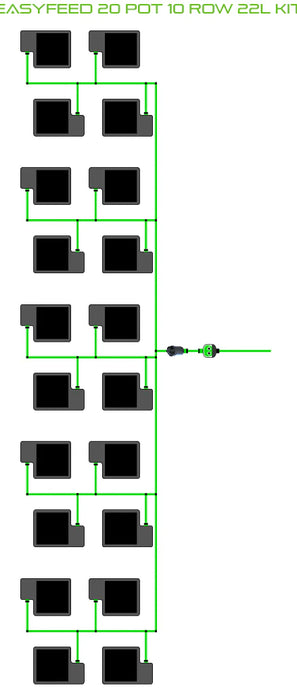Alien Hydroponics EasyFeed 20 Pot 10 Row Kit