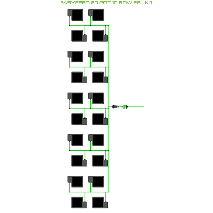 Alien Hydroponics EasyFeed 20 Pot 10 Row Kit