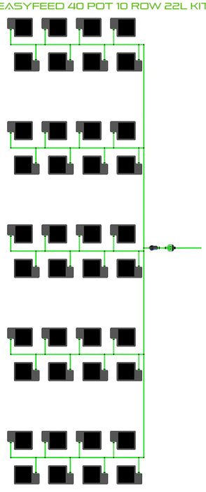 Alien Hydroponics EasyFeed 40 Pot 10 Row Kit